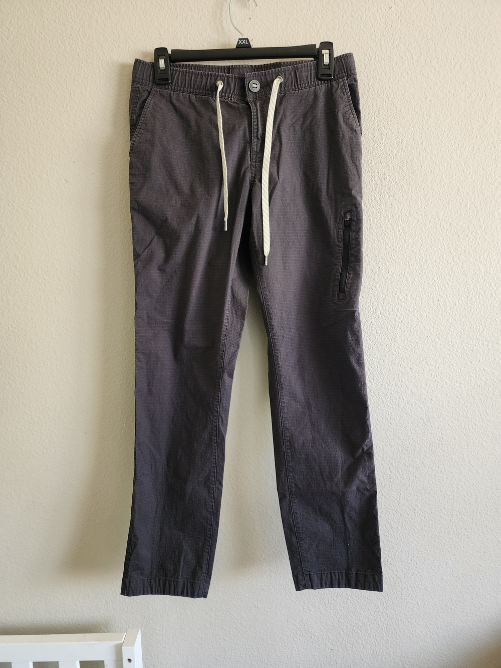 Vuori Mens Ripstop Pant Charcoal Grey Small Elastic Waist VW401 28 Inseam
